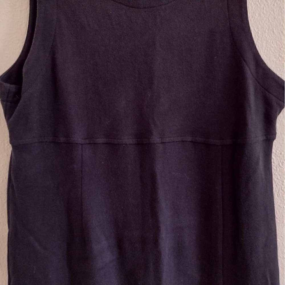 Vintage Eddie Bauer Dress Womens XS Cotton Stretchy Black Maxi Sleeveless - Picture 5 of 8